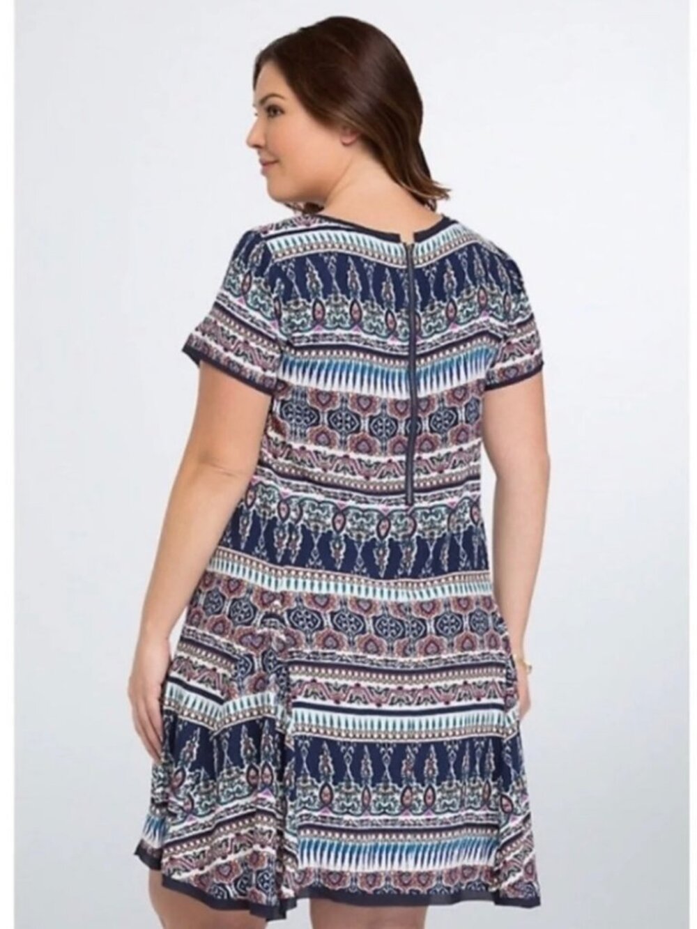 Torrid Challis Tee Dress Multicolor Mixed Prints Mini size 3X - Picture 2 of 8